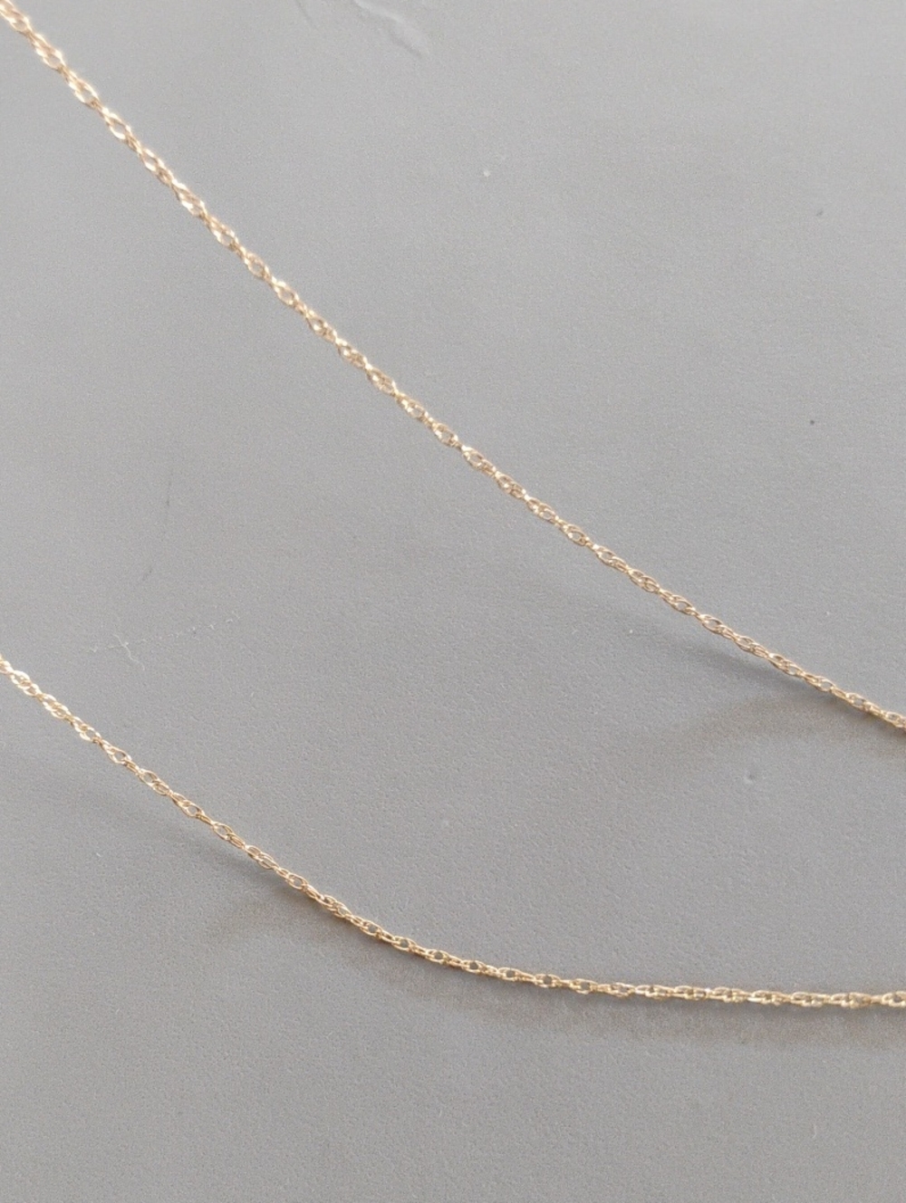 Rope Chain 14 K Gold Necklace Spring Ring - Picture 9 of 11